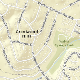 Crestwood Hills Tennessee Street Map