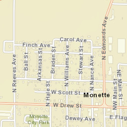 Monette Arkansas Street Map