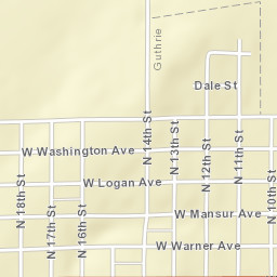 401-499 North 16th Street, Guthrie, OK Street Map