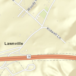 Lawnville Tennessee Street Map
