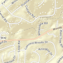 Concords Woods Tennessee Street Map