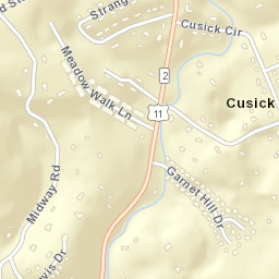 Cusick Tennessee Street Map
