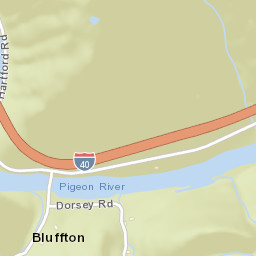 Bluffton Tennessee Street Map