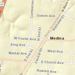 Medina Tennessee Street Map