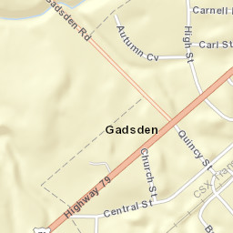 Gadsden Tennessee Street Map