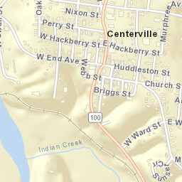 Centerville Tennessee Street Map