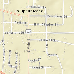 Sulphur Rock Arkansas Street Map