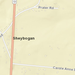 Sheybogan Tennessee Street Map