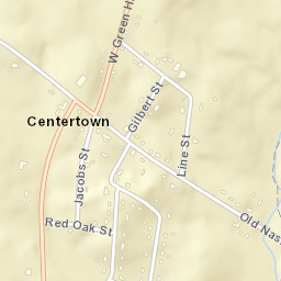 Centertown Tennessee Street Map