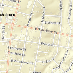 101-161 North Fayetteville Street, Asheboro Street Map