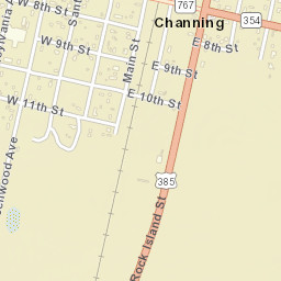 100 West 9th Street, Channing, TX Street Map