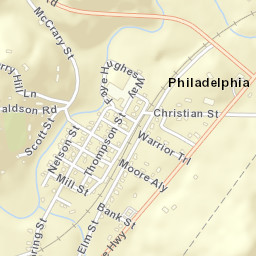 Philadelphia Tennessee Street Map