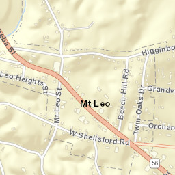 Mount Leo Tennessee Street Map