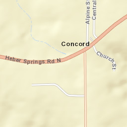 Heber Springs Road North, Concord, AR Street Map