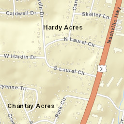 Hardy Acres Tennessee Street Map