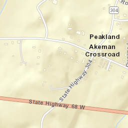 Akeman Crossroad Tennessee Street Map