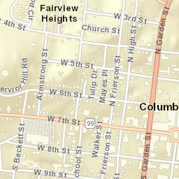 Columbia Tennessee Street Map