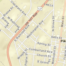 Pikeville Tennessee Street Map