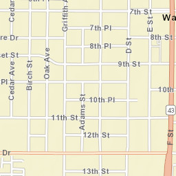 Wasco California Street Map