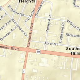 Southern Hills Tennessee Street Map