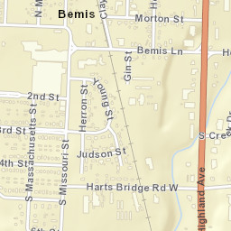 Bemis Tennessee Street Map