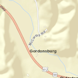 Gordonsburg Tennessee Street Map