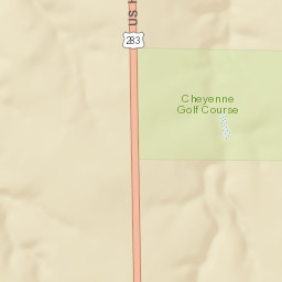 U.S. 283, Black Kettle National Grassland, Cheyenne Street Map
