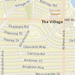 9301-9399 N Pennsylvania Ave, The Village Street Map
