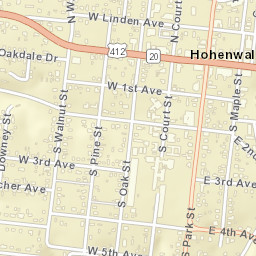 20 S Park St, Hohenwald, TN 38462 Street Map