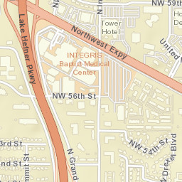 Northwest Expressway Service Road Oklahoma City OK Street Map