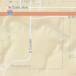 536-598 S Custer St Weatherford OK Street Map