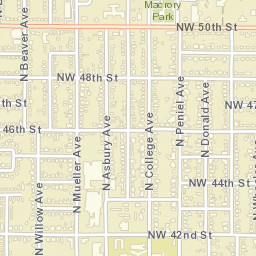 6814 Northwest 43rd Street, Bethany, OK Street Map