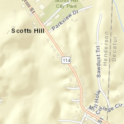 Scotts Hill Tennessee Street Map