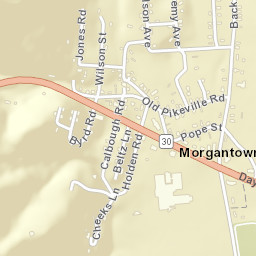 Morgantown Tennessee Street Map