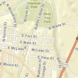 Manchester Tennessee Street Map