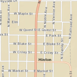 W Park Hinton Oklahoma Street Map