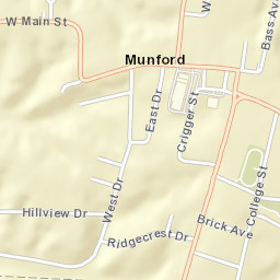 Munford Tennessee Street Map