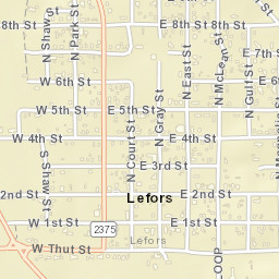 293 West 1st Street, Lefors, TX 79054, USA Street Map