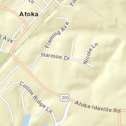 Atoka Tennessee Street Map