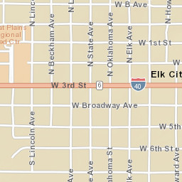 353-399 North Oklahoma Avenue Elk City OK Street Map