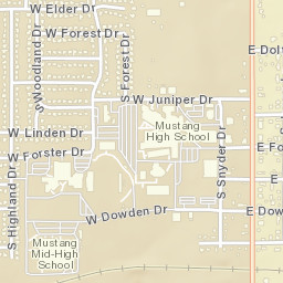 500-568 West Hillcrest Drive, Mustang, OK Street Map