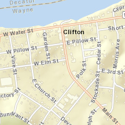 Clifton Tennessee Street Map
