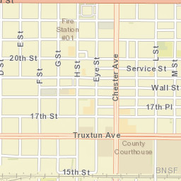 Bakersfield, California Street Map