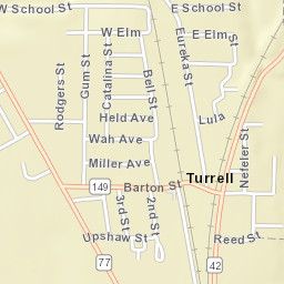 Turrell Arkansas Street Map