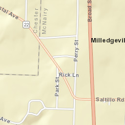 Milledgeville Tennessee Street Map