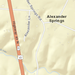 Alexander Springs Tennessee Street Map