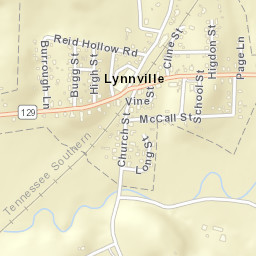 Lynnville Tennessee Street Map
