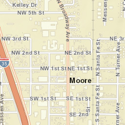 101-111 South Broadway Street, Moore, OK Street Map