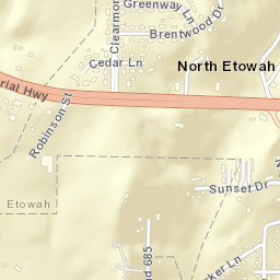 North Etowah Tennessee Street Map