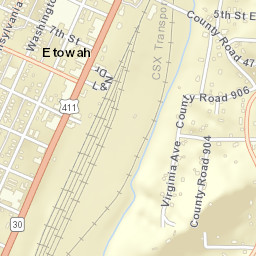 Etowah Tennessee Street Map